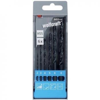wolfcraft 8453000 - 6 brocas espirales HSS, laminado por rodillo