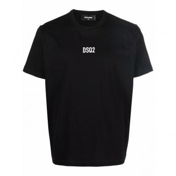 Dsquared2 Men's Black Logo Crew-Neck Cotton T-Shirt, Size Small, Color 900