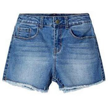 NAME IT Nkfrandi Mom Dnmcece 1345 HW Shorts Noos Pantalones Cortos, Mezclilla Azul Claro, 128 para Niñas