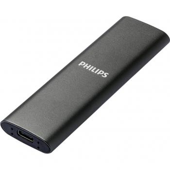 Philips Portable Externe SSD 500GB - Disco duro externo de alta velocidad con conexión USB-C y carcasa de aluminio
