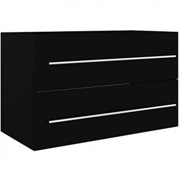 Mueble de lavabo madera de ingeniería negro 80x38,5x48 cm