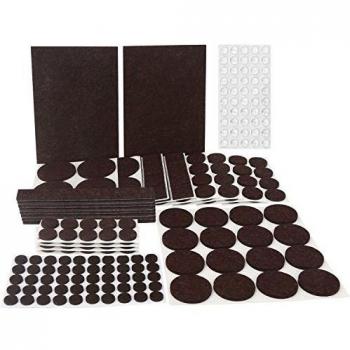 Almohadillas para Muebles, 246 Fieltro para Muebles Pies & 50 Topes Adhesivos Transparentes, para Cortar a La Medida, Fieltro Autoadhesivos de 9 Tamaños para Proteger Muebles, Sillas y Mesas