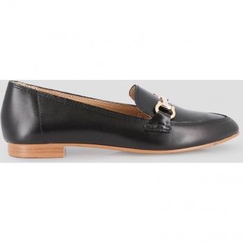 Mocasines de mujer negros en piel con corte clásico