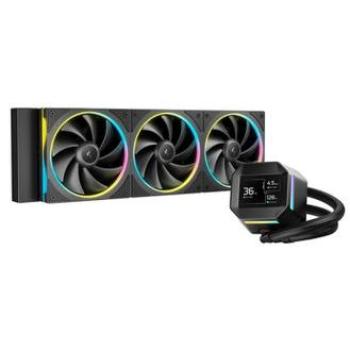 Refrigeración Líquida DeepCool LM360 360mm con Pantalla IPS de 2.4 pulgadas y RGB direccionable, Negro