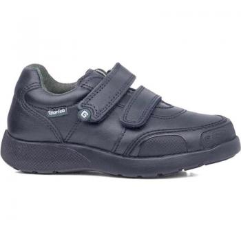 Zapatillas de piel de niño Gorila 31700 TOY NUEVO en color azul marino con doble cierre adherente