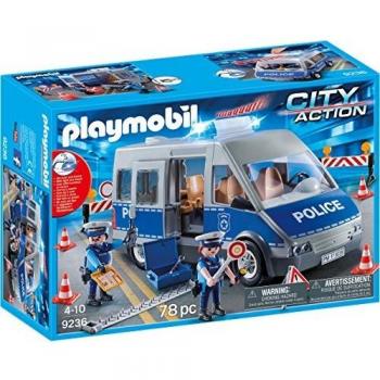 PLAYMOBIL Policía- Furgón con Control de Tráfico, única