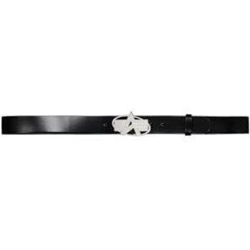 Alpha Industries Logo Leather Belt - Black Unisex