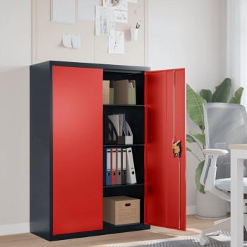 Clasificador de gabinete antracita y rojo 90x40x140 cm en acero