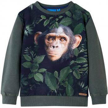 Sudadera Infantil de Manga Larga Caqui Oscuro 104