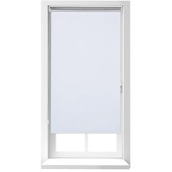 Estor Térmico Opaco sin Taladrar, Cortina Enrollable Ventana, 76 cm de Ancho, 80x220 cm, Blanco - Relaxdays