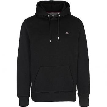 GANT Men's Regular Fit Shield Logo Pullover Hoodie - Black - Size M
