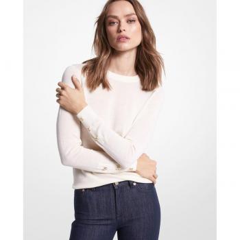 Michael Kors Women's Long Sleeve Button Detail Sweater