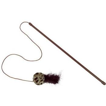 Caña de Pesca para Gatos con Pelota Sonajero y Plumas Nobby