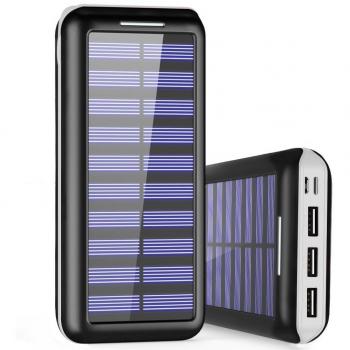 Cargador Portátil PLOCHY 24000mAh Cargador Móvil Portátil Batería Externa, Entrada Doble y 3 Puertos de Salida USB, Cargador Solar Power Bank para iPhone, iPad, Samsung, LG, y Otros Dispositivos