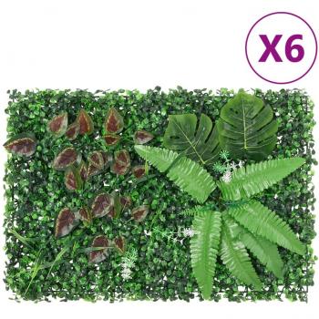 Valla artificial para plantas 6 piezas verde 40x60 cm