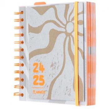 Agenda Escolar Erik 2024/2025 Día Página M 11 Meses Kraft Marrón con ilustraciones para niña