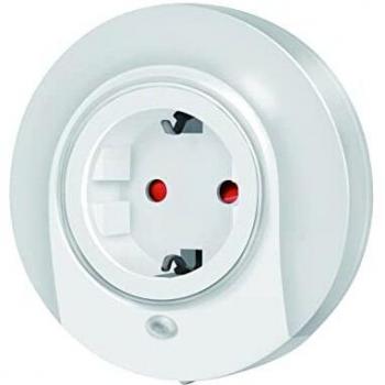 Luz Nocturna LED LogiLink con Sensor de Crepúsculo y Enchufe Intermedio, 21 lm, Blanco