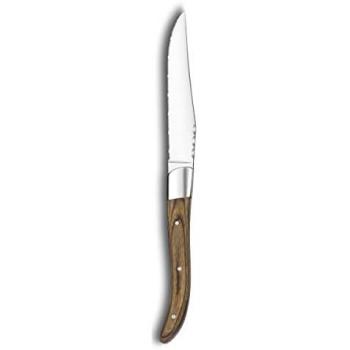 Set de Cuchillos de Acero Inoxidable Lou Laguiole Louis para Carnes con Mango de Nogal - 6 Unidades (23 x 2 x 1 cm)
