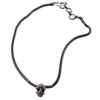 Collar de mujer Folli Follie 4N14T010KK de plata de ley color negro, 22 cm