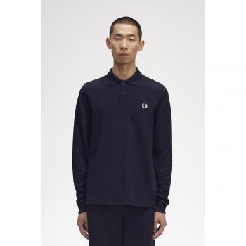 Fred Perry Men's Long Sleeve Polo Shirt, Color: Blue (Navy), Size: XXL