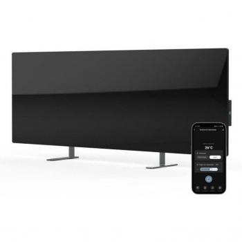 AENO GH2S Calefactor Eléctrico Inteligente WiFi 700W Negro Interior Convector Eco Smart Premium Control de Temperatura desde el Móvil Diseño Vidrio Templado