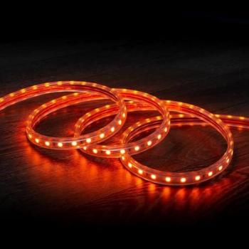 Tira LED Regulable 220V AC 60 LED/m Naranja IP65 a Medida Ancho 14mm Corte cada 100 cm 15 m