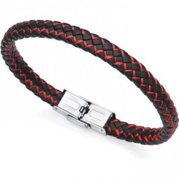 Pulsera Viceroy Heat 14010P01010 de Acero, Piel y Cordón Rojo