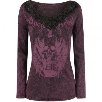 Rock Rebel by EMP Electric Hellfire Manga Larga Mujer Burdeos S