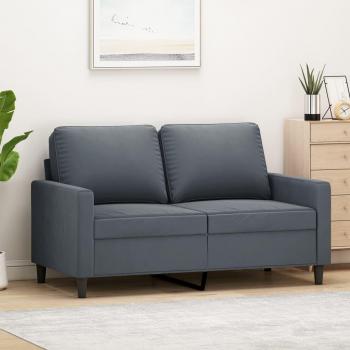 Sofá de 2 plazas gris oscuro 120 cm en terciopelo Vidaxl