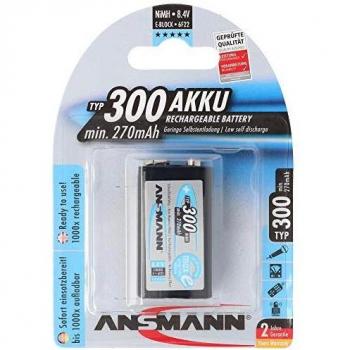 Batería Recargable 9V NiMH maxE - 300 mAh, E-Block Standardakku