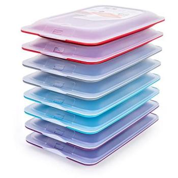 Recipientes Porta Embutidos y Alimentos TATAY Fresh - Lote de 8, Conservación Óptima en Nevera (Colores Practic)