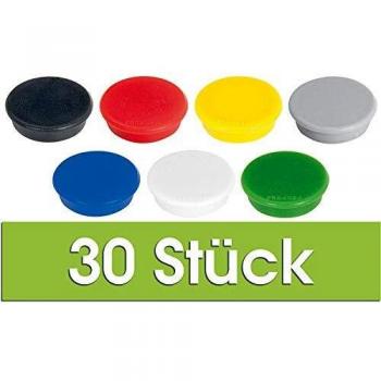 Imanes de Sujeción Redondos 32mm, Fuerza de Adhesión 800g, Pack de 10 Unidades, Colores Variados