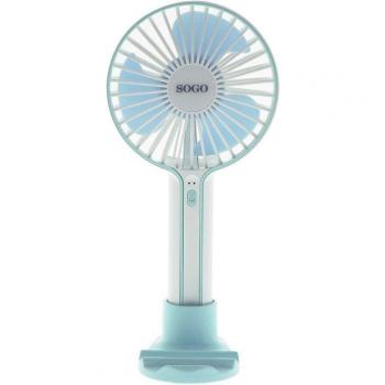 Sogo Mini Ventilador Recargable con Soporte para Smartphone 4W Azul