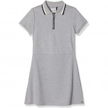 IKKS Junior Robe Polo Manches Courtes Grise, Vestido para Niñas, Chiné Medium 25, Small