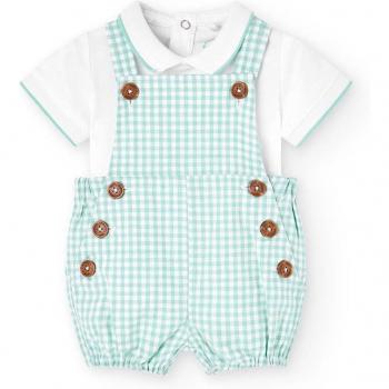 Conjunto de bebé niño Boboli de camiseta con cuello camisero y ranita de cuadros vichy