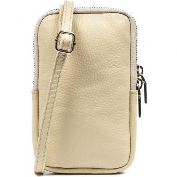 Bolso bandolera de mujer de piel auténtica acabado Dollaro. Made in Italy. Vera Pelle Italiana