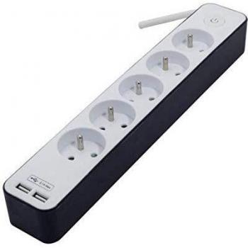Regleta Enchufes 5 Tomas con Interruptor Chacon (1,5 m)