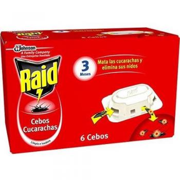 Raid - Trampas cebo contra cucarachas y nidos, elimina cucarachas y huevos, 6 trampas