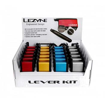 LEZYNE Caja display 24 LEVER KIT - Kit de parches Lezyne Lever (24 unidades), incluye 24 palancas para neumáticos, diseño ergonómico, fácil de usar, fabricado en plástico resistente y ligero