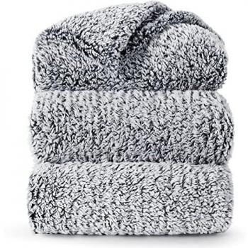 Bedsure Manta Cama 180 Invierno - Manta Grande de Sherpa Extra Suave, Manta Cubrecama Decorativa 240 x 260 cm, Gris Oscuro