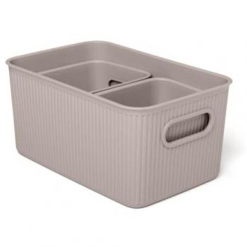 Set de 3 cestas de almacenamiento Baobab marrón 5L + 2x1,5L Tatay