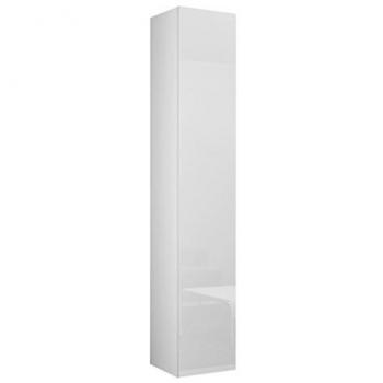 Estantería Charlotte A127, Cerrable con puertas, MDF y aglomerado laminado, 180x40x30cm, Blanco brillante