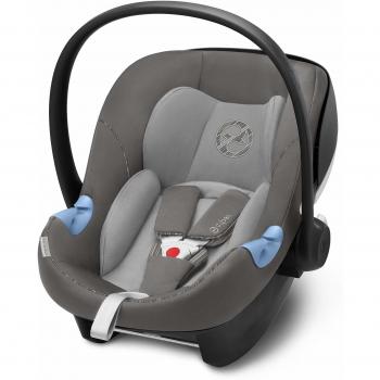 Cybex Gold - Portabebé Aton M I-Size, en contra de la marcha, incluye reductor para recién nacido, para niños de 45 cm a 87 cm, max. 13 kg, gris