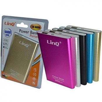 LinQ® PowerBank LU-6000 mAh - Batería externa para iPhone, iPad, Samsung Galaxy, Smartphone
