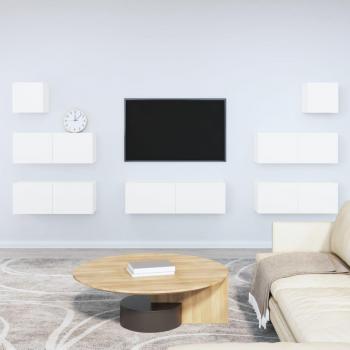 vidaXL Set de muebles para TV 7 piezas madera contrachapada blanco