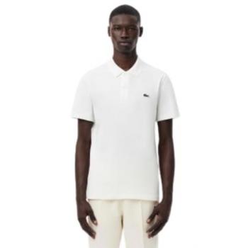 Polo Lacoste Chemise Col Bord-Côtes Hombre Blanco, Manga Corta, Corte Regular, Talla XL