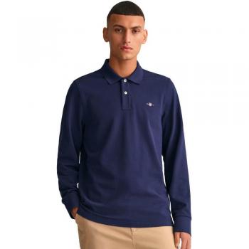 Gant Men's Shield Pique Rugger - Evening Blue - XL