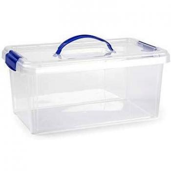 PLASTIC FORTE, Caja de almacenamiento, TRANSPARENTE, 10 litros, con asa