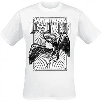 Led Zeppelin Icarus Burst Men's T-Shirt - White, S to XXL, 100% Cotton