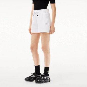 Short Liso Blanco Lacoste para Mujer con Cordón de Ajuste
